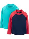 Simple Joys by Carter's Baby Boys' 2-Pack Assorted Rashguard Sets Rash Guard Shirt, Blue/Red, 2 Years (Pack of 2)