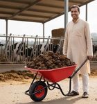 Wheel Barrow Trolley with Air Wheels | 65L Capacity | 80 KG Load Capacity | Lightweight and Maintenance Free | Durable and Resistant to wear Blue Colour (Green Farms Agro)