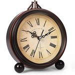 kadio Battery Alarm Clock,Night Light,Vintage Hangable Super Silent Non Ticking Analog Clock for Bedroom