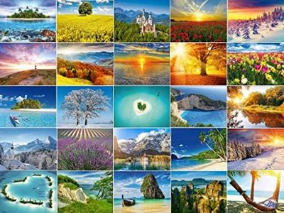 Edition Colibri 30 cartes postales PAYSAGES ET NATURE, cartes de voyage, tous des motifs différents de la France et de l'Europe aux territoires français d'outre-mer, 14,8 x 10,5 cm
