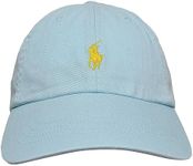 POLO RALPH LAUREN mens Cotton Chino Ball Cap, Soft Aqua (Yellow Pony), One Size