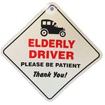 Elderly Driver Please Be Patient Window Sucker Sign, Blue, one Size, AMZ-SNL_UK_28839