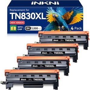 InkNI Compatible Toner Cartridges Replacement for Brother TN830XL TN830 TN 830 XL Toner Cartridges Work for HL-L2460DW DCP-L2640DW HL-L2480DW HL-L2400D HL-L2405W MFC-L2820DW Printer (Black, 4 Pack)