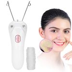 Electric Threading Epilator, USB Charging Cotton Thread Epilator Facial Hair Remover Face Pull Surface Device Hair Remover Tool Portable Trimmer for Women(Pink)