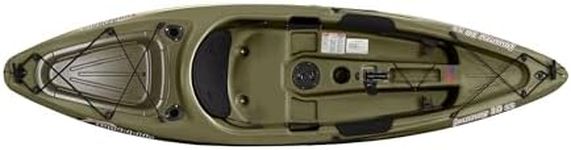Sun Dolphin Journey 10 SS Sit on Top Kayak, 1 Person Fishing Kayak for Adults, Recreational Kayak with Portable Accessory Carrier & 1 Paddle, Carries Weight Up to 250 lbs (Olive-10ft)