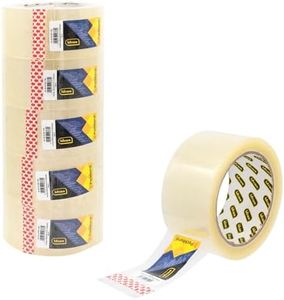 Idena 90130 - Nastro trasparente, 50 mm x 66 m, 6 rotoli di nastro silenzioso, ideale per traslochi e spedizioni