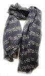 Music Scarf - Musical Piano Violin Notes Classical Mozart Style Crotchet Quaver Scarf (Black)