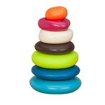 B. Baby – Stacking Rings – 5 Colorful & Textured Rings – Educational & Developmental Baby Toy – Classic Toys for Infants – 6 Months + – Skipping Stones