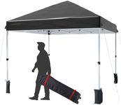 GarveeLife 10 * 10FT Instant Pop Up Canopy Tent for One Person Setup,Pop Up Commercial Canopy Tent,Outdoor Easy Up Tent w/1-Button Push,Wheeled Bag,4 Sandbags,Bonus 8 Stakes and 4 Ropes-Black