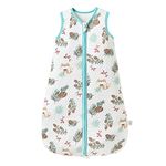 Fairy Baby Sleeping Bag 1.0 TOG Sleeveless Swaddle Blanket for Newborn Boy Girl Soft Breathable Cotton Sleeping Sack (Squirrel, S)