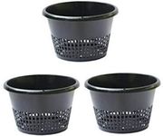 KOLKATA ORCHID ONLINE Plastic Hydroponics Pot, Black, 8 inch, 3 Pieces