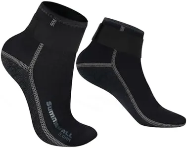 Summshall Neoprene Socks 5mm Wetsuit Socks Keep Warm Anti-slip Diving Socks for Men Women Low Cut Swim Socks Water Sport Snorkeling Swimming Surfing Sailing, L/US 10-11/EUR41-42