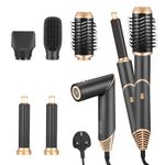 Nuision 5 in 1 Hot Air Styler, Hair Dryer Brush for Hair Styling, Hot Air Brush Auto Hairstyler Hairdryer, [60000 RPM] High-Speed Ionic Hairdryer for Volumizing, Curling, Straightening, All Hair Types