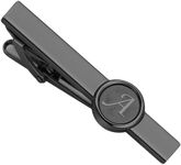 AMITER Initial Tie Clip for Men, 2 inch Mens Necktie Bar for Regular Ties - Black