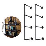 eSynic Industrial Floating Shelf, 2PCS 3-Tier Retro Pipe Shelf Rustic Iron Industrial Shelf Mounted Storage Bracket Rack Open Metal Wall Shelving Unit DIY for Towel Bar Bathroom Kitchen Home Decorate