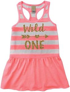 Girl First Birthday Dress Wild One Summer Dress (18 Months) Coral