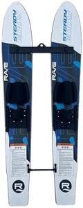 Rave Sports Steady Eddy Kids Trainer Water Skis – 46-Inch Youth Combo Water Skis for Beginners Under 100 lbs – Includes Removable Stabilizer Bar & Double-Handle Parent Training Rope System