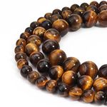 4mm Natural Brown Tiger Eye Beads Round Semi Precious Gemstone Beads for Jewelry Making Strand 15 Inch (90-95pcs)