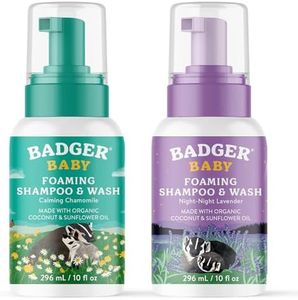 Badger Baby Wash, Calming Chamomile & Relaxing Night Night Lavender Combo, Organic Baby Body Wash, 4 fl oz (2 Pack)