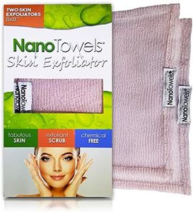 Nano Towels Skin Exfoliating Cleanser | Personal Microdermabrasion Face Wash, Pore Toner & Body Scrub Cloth | Chemical Free Dead Skin and Blackhead Remover. Korean Skin Care Secret | 2 Exfoliators