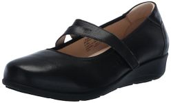 Propét Women's Yara Mary Jane Flat, Black, 12 Wide