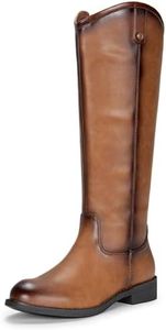 Vepose Women's Knee High Boots 956 Brown Zipper Casual Weather Tall Fashion Retro Vegan Boots for Women Size 9.5(CJY956 Brown pu 09.5)
