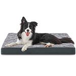 INVENHO Dog Beds for Large Dogs, Large Orthopedic Dog Bed with Removable Washable Cover, Egg Crate Foam Pet Bed Mat, Waterproof Dog Crate Bed with Nonskid Bottom Suitable for Dogs Up to 60 lbs