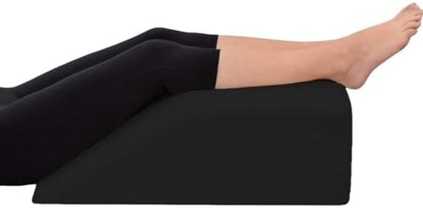 Molten Creek® Leg Elevation Pillow, Leg Rest Wedge Pillow, Memory Foam with Quilted Washable Cover, For Post Surgery Bed Rest, Swelling Relief, Blood Circulation (Black)