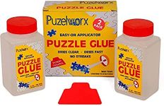 PuzzleWorx Easy-On Applicator Puzzle Glue, Pack of 2, Non Toxic Clear Glue for 1000 Piece Puzzles 4.2 oz Each Bottle (Total 8.4)