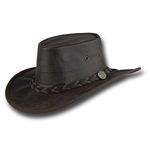 Barmah Hats Vintage Kangaroo Leather Hat - 1018VB (Large, Vintage)