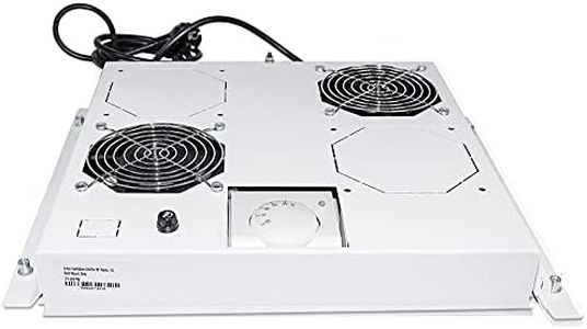 Intellinet 712781 2-Fan Ventilation Unit for 19" Racks, Roof Mount, with Thermostat, Grey