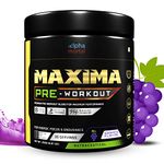Alpha Mortal MAXIMA Pre workout for Strength, Mental Focus, Endurance and Energy| For Men & Women | Highly stimulant | Contains Caffeine| With Minerals and Electrolyte Blend | 250 gms | 35 Servings