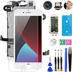 for iPhone 7 Plus Screen Replacement White,Mobkitfp 5.5" Full Assembly LCD Display Digitizer with Front Camera+Earpiece+Sensors+Waterproof Seal+Repair Tools+Tempered Film for A1784,A1785,A1661 (White)