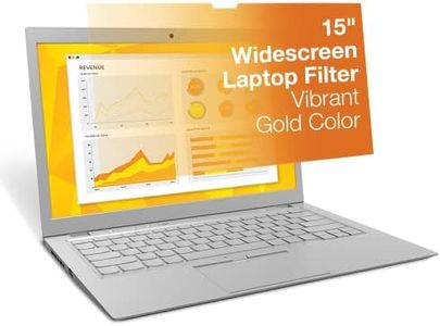 3M Gold Privacy Filter for MacBook Pro 15 Inch (2016 Model or Newer) with Comply Attachment System for Flip-Share, Reversible Gold/Black, Reduces Blue Light, Screen Protection (GFNAP007)