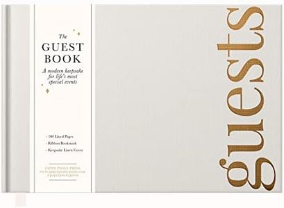 Guest Book: Beautiful Keepsake for Life’s Special Events - Sign In Book for Wedding Reception, Baby Shower, Funeral and Vacation Home - 100 Pages, Ribbon Bookmark and Gold Foil