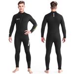 Owntop 5mm Neoprene Wetsuit for Men - Full Diving Suits Stretch Long Sleeve One Piece Dive Skin Front Zip UPF50+ Thermal Thicken Swimwear for Scuba Surfing Snorkeling, 3XL