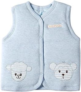 XYIYI Blue Baby Warm Jacket Cotton Vest, Unisex Infant Toddler Padded Waistcoat