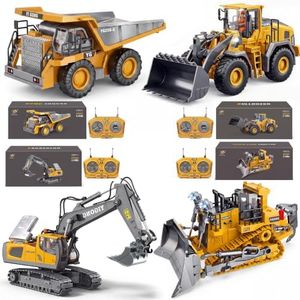 BLQCSLH Excavator Set,rc Dump Truck Command The Site Conquer The Dir,2.4Ghz Remote Control Construction Vehicle Set Children's Toys,Alloy Material Simulate True Scale (4-piece Set)