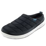 LazyStep Men’s Noah II Open-Back SKI Clog Slippers with Comfort Memory Foam, Slip on Indoor Outdoor House shoes(2024, Size 7-8, Obsidian), Obsidian, 7-8