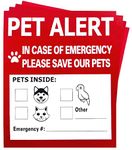 Pet Alert Safety Fire Rescue Sticker - 4 Pack,in Case of Fire Notify Rescue Personnel to Save Pets