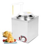 HORESTKIT Nacho Cheese Dispenser Butter Warmer Square Sause Dispenser with PP Pump Stainless Steel Hot Fudge Warmer for Cheese Caramel, 2.6Qt, 650W