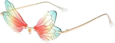 Dragon Fly Sunglass cool Sunglass, Rimless Frameless Butterfly Sun glasses Unisex Vintage Eyewear