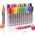 24 Liquid Chalk Marker Pen,Chalk Markers for Blackboards, Chalk Board Markers for Dry Wet Erase, Non-Toxic Ink, Chalkboard Chalks for Non-porous Window,Glass,Bistro LED Board With Stickers