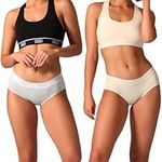 Bambody Absorbent Hipster: Sporty Period Panties | Protective Active Wear Underwear - 2 Pack: Nude-Gray - 2X-Large