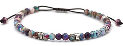 Suyi Beaded Bracelets Adjustable Handmade String Bracelet Bohemian Colorful Stone Strand Bracelet for Women Color