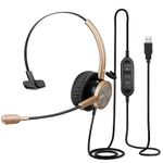 MAIRDI USB Headset with Microphone Noise Canceling for Teams Zoom, PC Headset with Mic for Laptop Remote Work Office Call Center Softphone Telephone, Dictation Headset for Dragon Naturelly Speaking