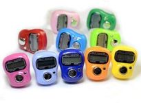 Debire Mini Finger Tally Counter Finger Ring Digital Electronic Head Zapa Counter, Pack of 10 (Multi Color) (10)