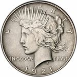 Rare United States US 1921 Peace Dollar Restrike Silver Color Dollar Coin. Discover Now!