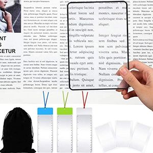 Frienda 12 Pcs 3X Magnifying Sheet Set Include 6 Page Magnifier Fresnel Lens Page Magnifying Glass 3 Card Magnifiers 3 Bookmark Magnifiers for Reading Small Prints Books Maps