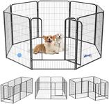 ZephyPaws Dog Playpen Outdoor 40 Inch 8 Panels Indoor Dog Fence Metal Dog Pen for Medium Large Dogs, Heavy Duty Pet Puppy Exercise Pen with Doors for RV Camping Garden Yard